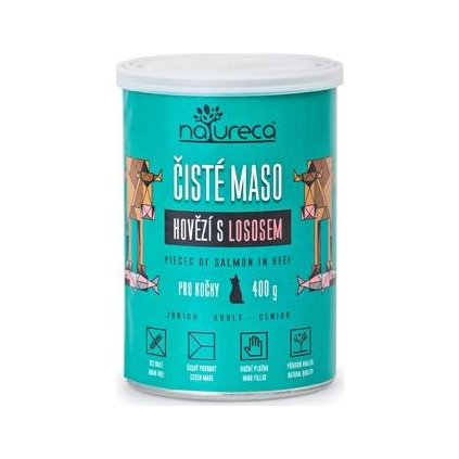 NATURECA konz. hovězí s lososem pro kočky 400g
