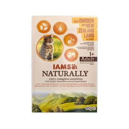 Iams Cat Adult kuře & jehněčí v omáčce kapsa 85g