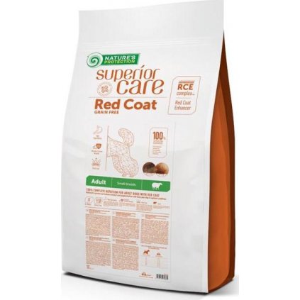 Nature's Protection Superior Care Dog Dry Red Coat Adult Mini Breed Grain Free Lamb 10 kg