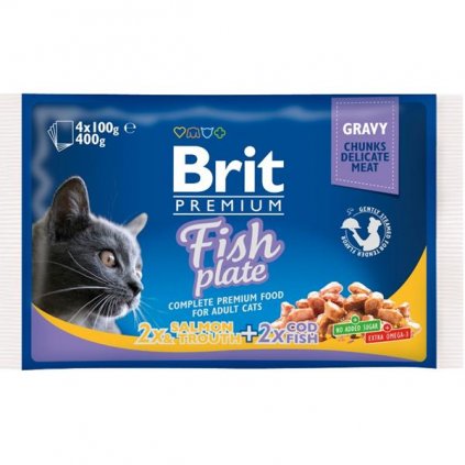 Brit Premium Cat kaps. Fish Plate 4x100 g