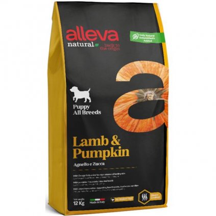 ALLEVA NATURAL Dog Dry Puppy Lamb&Pumpkin All Breeds 12kg