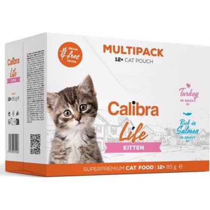 Calibra Cat Life kaps. Kitten Multipack in gravy 12x85g