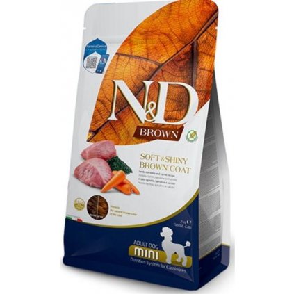 N&D BROWN Dog GF Lamb Spirulina & Carrot Adult Mini 2 kg