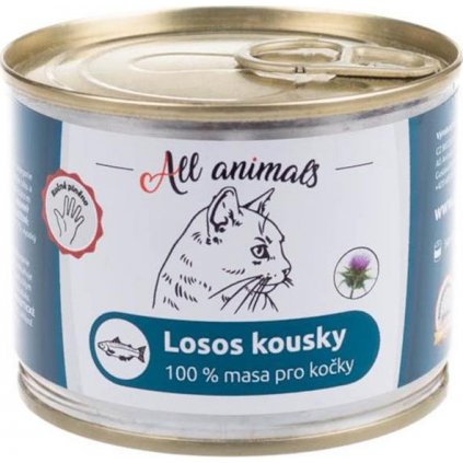 ALL ANIMALS konz. pro kočky losos kousky 200g