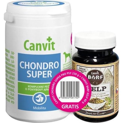 Canvit Chondro Super pro psy 230 g + Canvit BARF Kelp 60g copackaging