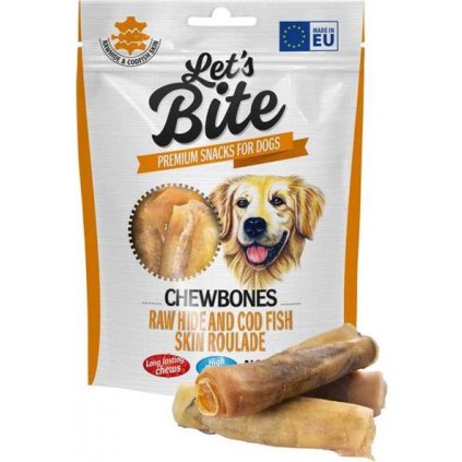 Brit DOG Let’s Bite Chewbones. Raw hide and cod fish skin roulade 135 g