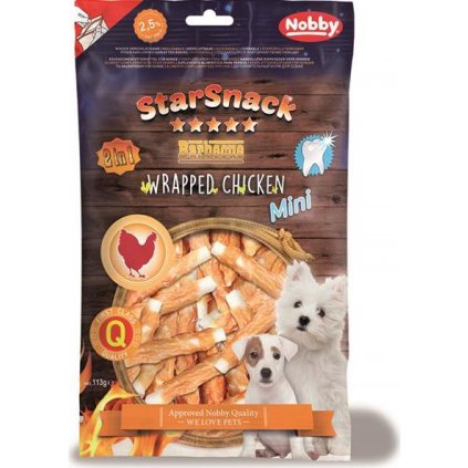 Nobby pamlsek - StarSnack Barbecue MINI Wrapped Chicken 7,5 cm, 113 g