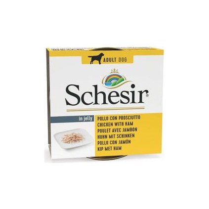 Schesir Dog konz. Adult kuře/šunka 150g