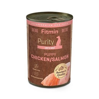 Fitmin dog Purity tin konz PUPPY salm&chicken 400g