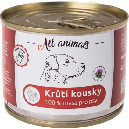 ALL ANIMALS konz. pro psy krůtí kousky 200g