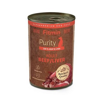 Fitmin dog Purity tin konzerva beef&liver 400g