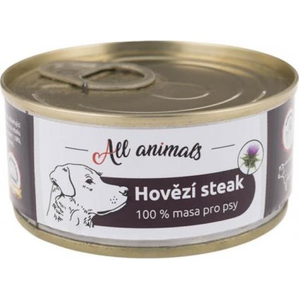 ALL ANIMALS konz. pro psy hovězí steak 100g