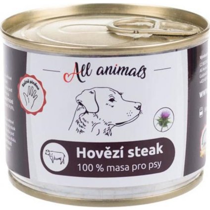 ALL ANIMALS konz. pro psy hovězí steak 200g