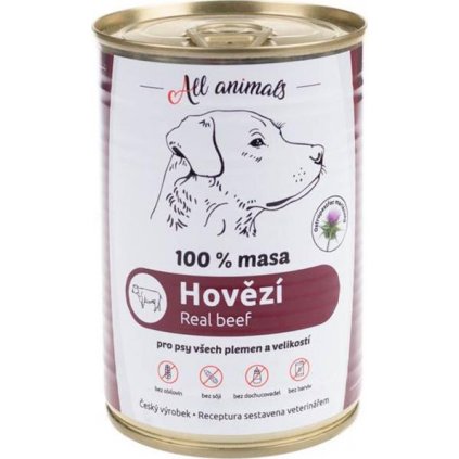 ALL ANIMALS konz. pro psy hovězí mleté 400g