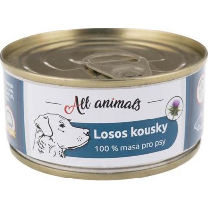 ALL ANIMALS konz. pro psy losos kousky 90g