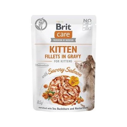 Brit Care Cat Fillets in Gravy Kitten Savor.Salmon 85g