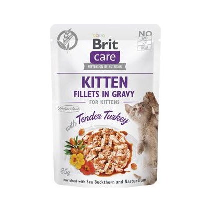 Brit Care Cat Fillets in Gravy Kitten Tend.Turkey 85g