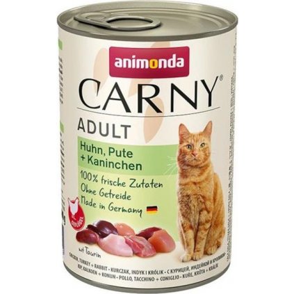 Animonda Carny cat  konz. - kuře, krůta + králík 400 g
