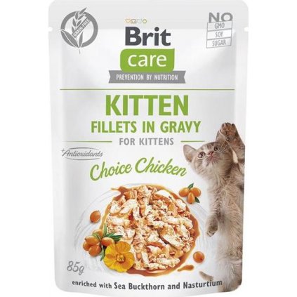 Brit Care Cat kaps. Fillets Gravy Kitten Choice Chicken 85 g