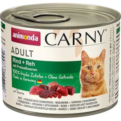 Animonda Carny cat  konz. - hovězí, srnčí, brusinky 200 g