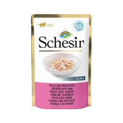 Schesir Cat kapsa Adult kuře/šunka 50g