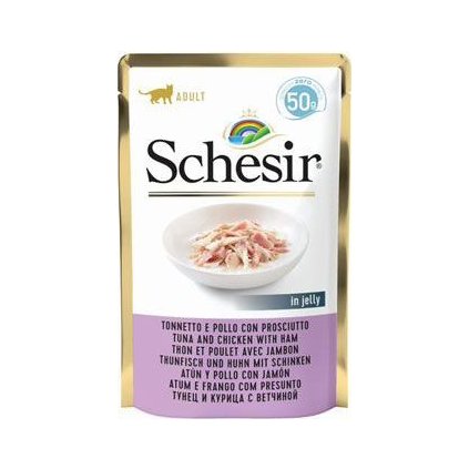 Schesir Cat kapsa Adult tuňák/kuře/šunka 50g