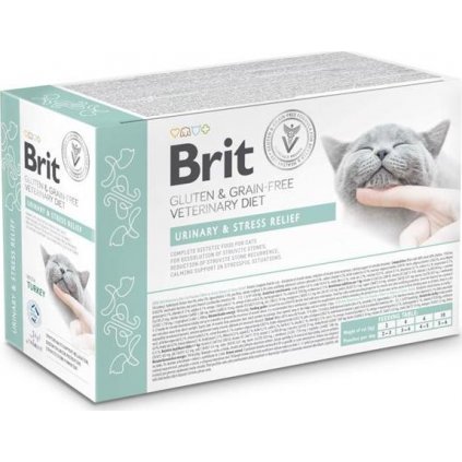 Brit Veterinary Diet Cat Pouch fillets in Gravy Urinary & Stress Relief 12x 85 g