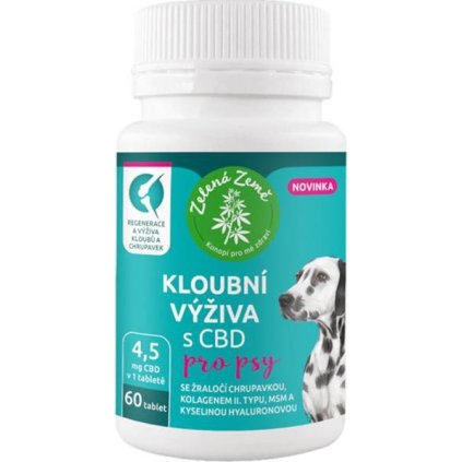 Zelená země Kloubní výživa pro psy s CBD, 60 ks