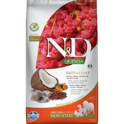 N&D GRAIN FREE Dog Adult Quinoa Skin & Coat Herring & Coconut 2,5 kg