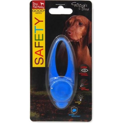 Přívěsek na obojek Dog Fantasy LED silikon modrý 8cm