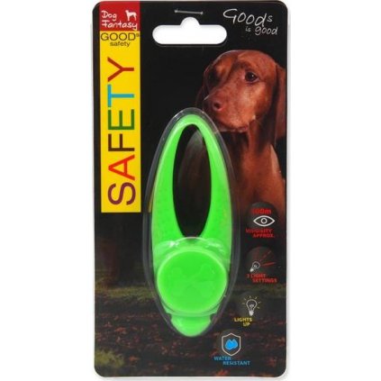 Přívěsek na obojek Dog Fantasy LED silikon zelený 8cm