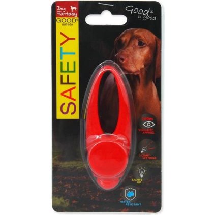 Přívěsek na obojek Dog Fantasy LED silikon červený 8cm