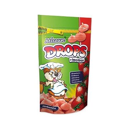 Pochoutka hlodavec Mlsoun jahodové dropsy 75g