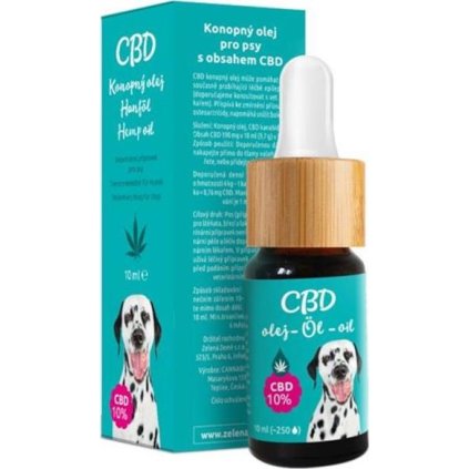 Zelená země CBD konopný olej pro psy 10%, 10 ml
