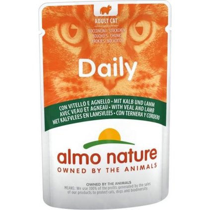 Almo Nature Daily Menu cat kaps. telecí a jehně 70g