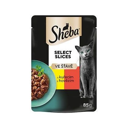Sheba kapsa Select Slices s kuřecím a hovězím 85g