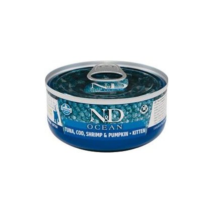 N&D CAT OCEAN Kitten Tuna & Cod & Shrimp & Pumpkin 70g