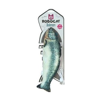 Hračka kočka Robocat Fish losos madnip, USB 30cm