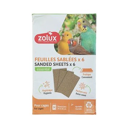 Pískové podložky pro ptáky M 41x25cm/6ks Zolux