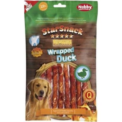 Buvolí tyčky bílé s kachním Nobby 113 g