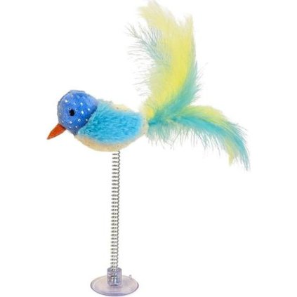 Hračka cat ptáček na okno s catnipem Nobby