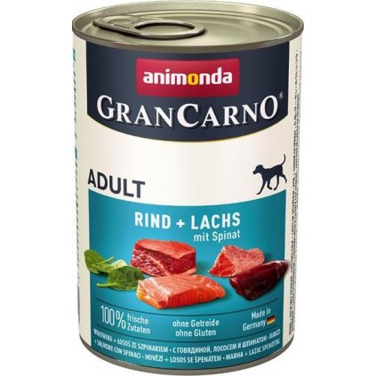 Animonda pes GRANCARNO konz. ADULT losos/špenát 400g