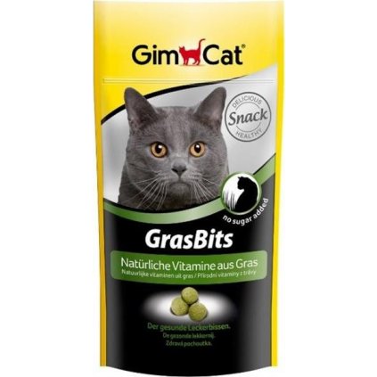 Gimcat GRAS BITS tabletky s kočičí trávou 40g