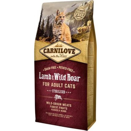 Carnilove Cat Adult Lamb & Wild Boar Grain Free Sterilised 6 kg