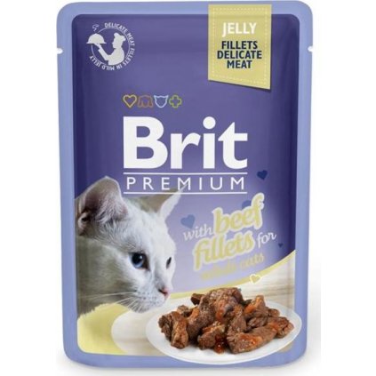 Brit Premium Cat kaps. Delicate Fillets in Jelly with Beef 85 g