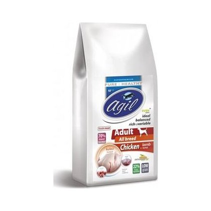 Agil Adult All Breed Low Grain Chicken&Lamb&Tuna 10kg