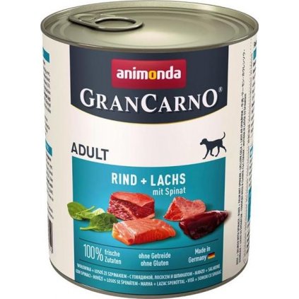 Animonda GranCarno dog konz. - hovězí/losos + špenát pro psa 800 g
