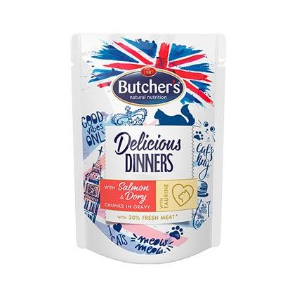 Butcher's Cat Delic. Dinner losos+dorada kapsa100g