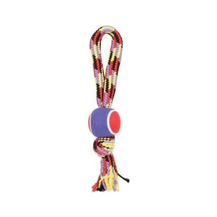 Hračka pes TENNIS BALL ROPE míček s lanem 40cm Zolux