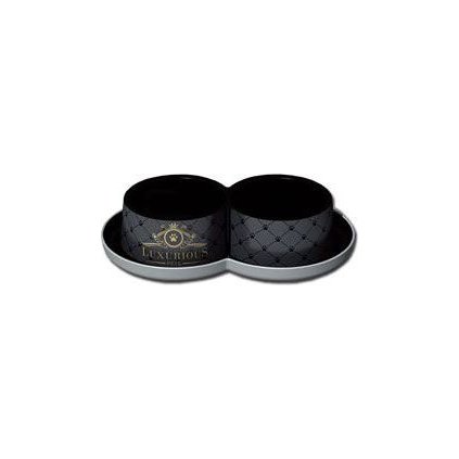 Miska plast LUXURIOUS double černá 2x350ml